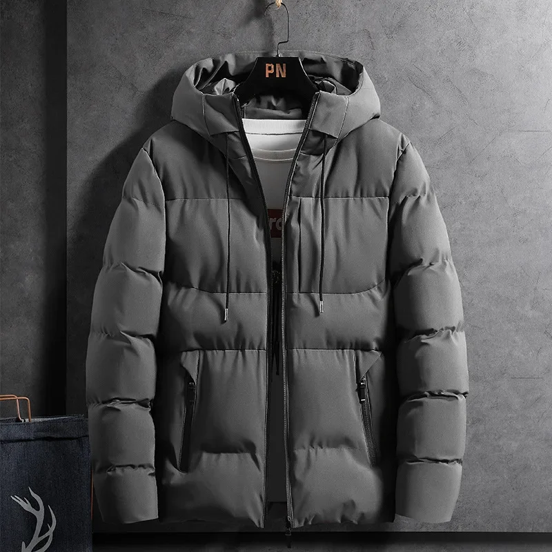 Winter Jacket Men Parkas Thicken Warm Coat Mens Hooded Jackets Solid Parka Coat Fashion Streetwear Men's Parka Plus Size M-4xl