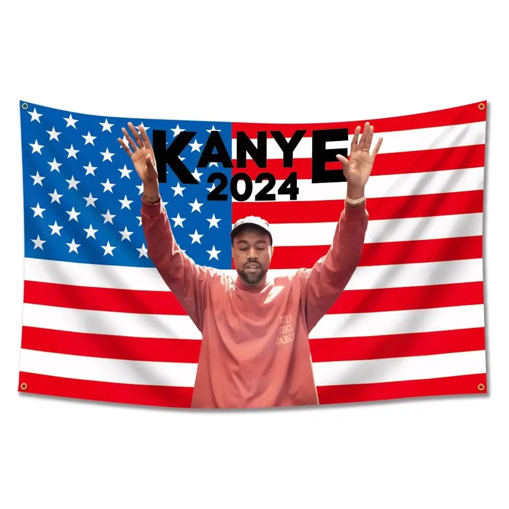 Kanyes West Rock Rapper Hang Cloth Tapestry Banners And Flags For Bar Or Room Wall Decoration