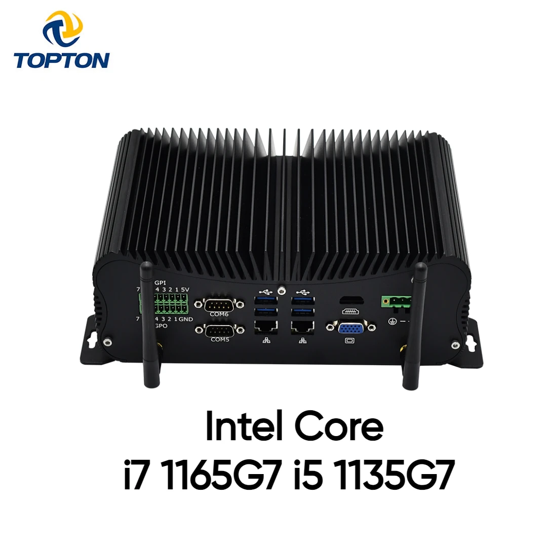 Cina Mini Pc Industriale Intel Core I7 1165 G7 I5 1135 G7 Mini Pc Desktop Windows 10/11, Hdmi E Vga Rs485/232 Com Gpio Lpt Usb