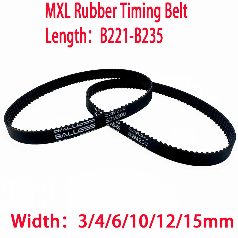 

MXL Timing Closed-loop Rubber Trapezoidal Tooth Synchronous BeltB221 222 225 226 227 228 229 230 232 235Width3 4 6 10 12 15mm