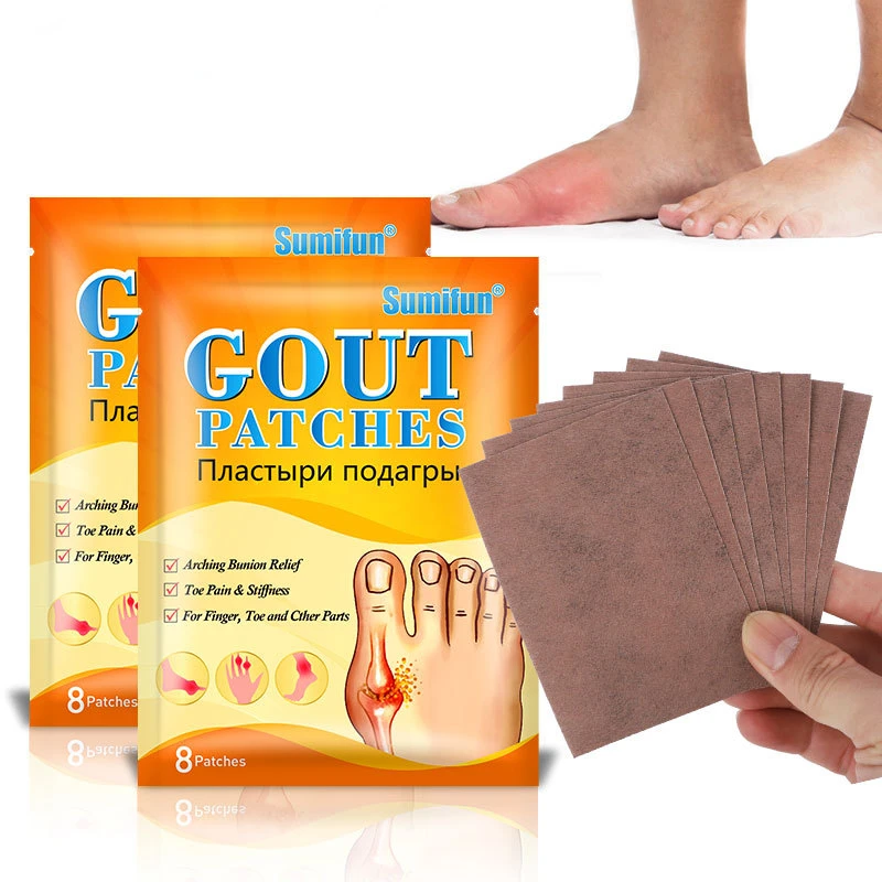 8Pcs Wormwood Pain Relief Patch Gout Treatment Finger Toe Bunion Pain Medical Plaster