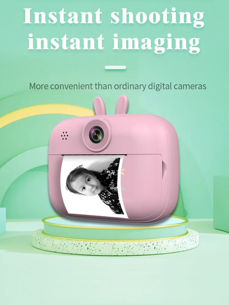 Thermal Photo Video Print Camera Front Back Dual Thermal Inkless Hd Photo Video Cartoon Mini Kids Camera Boy Girl Birthday Gift 16 Thermal Photo Video Print Camera Front Back Dual Thermal Inkless Hd Photo Video Cartoon Mini Kids Camera Boy Girl Birthday Gift