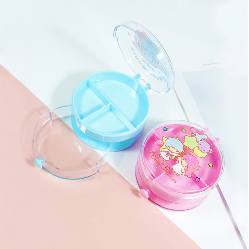 

Круглая шкатулка для хранения Kawaii My Melody Cinnamoroll, органайзер для драгоценностей в мультяшном стиле, настольный органайзер для подарка девушкам