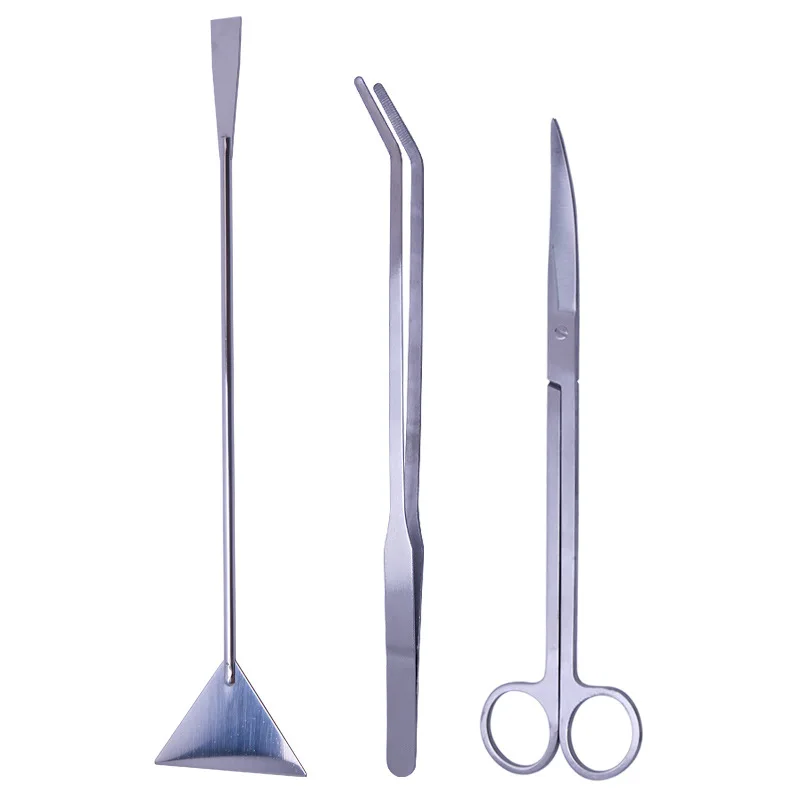 Stainless Steel Aquatic Tool Kit Set Aquatic Trimming Tools Aquarium Scissors Tweezers Flat Sand Landscaping Tools 