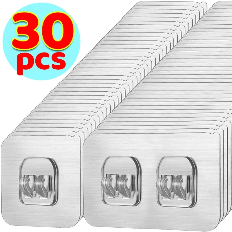 Single and Double Hook Self Adhesive Wall Hooks Transparent Traceless Waterproof Storage Hanging Hangers for Kitchen Bathroom self adhesive hooks