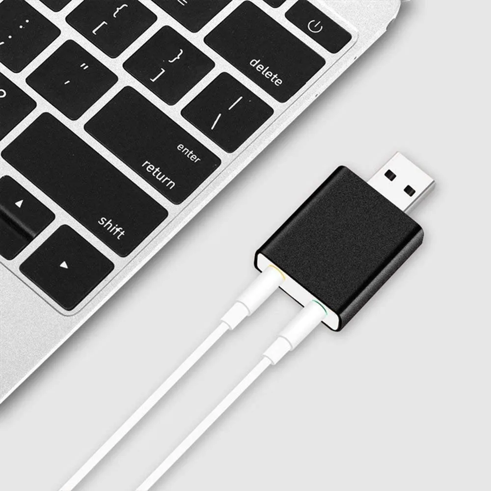 Audio Adapter Virtual 7.1 Ch Microphone Sound Adapter External USB Audio Card USB To Jack 3.5mm Converter Headphone Adapter