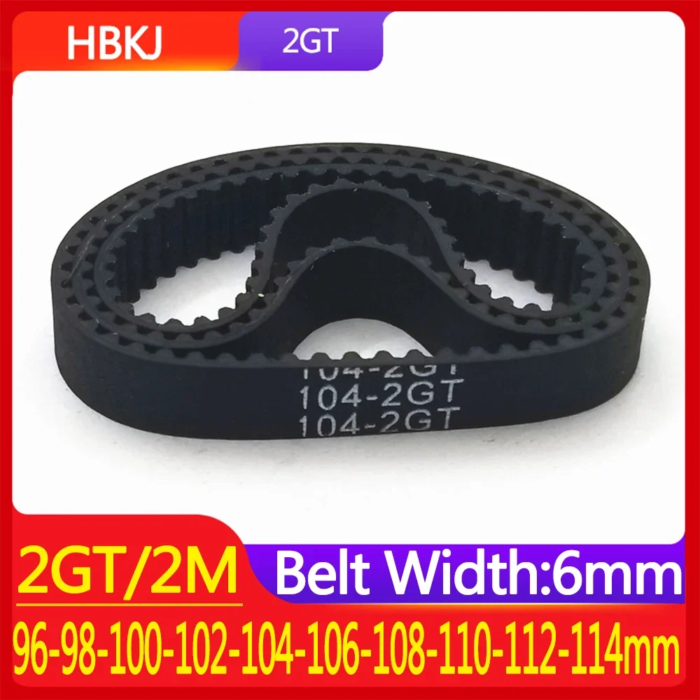 

2MGT Synchronous Timing Belt Pitch Length 96 98 100 102 104 106 108 110 112 114mm Width 6mm Rubber Closed 2GT 2M