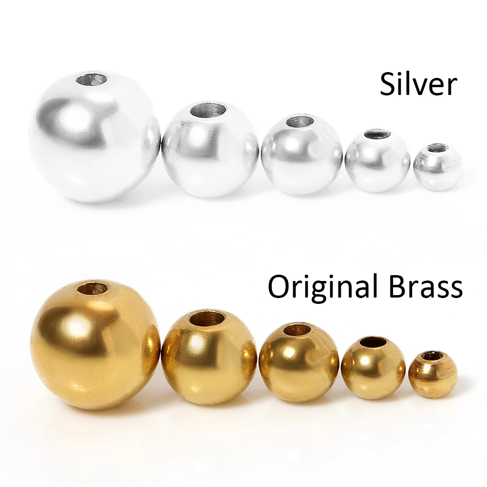 WANM Distanziatori Perline Perle Rotondo 8Mm 10Mm Placcato Oro Colore Twill Cavo Opaco Metallo Ottone Distanziatore Sciolto Perline Foro Grande Per - Foto 6