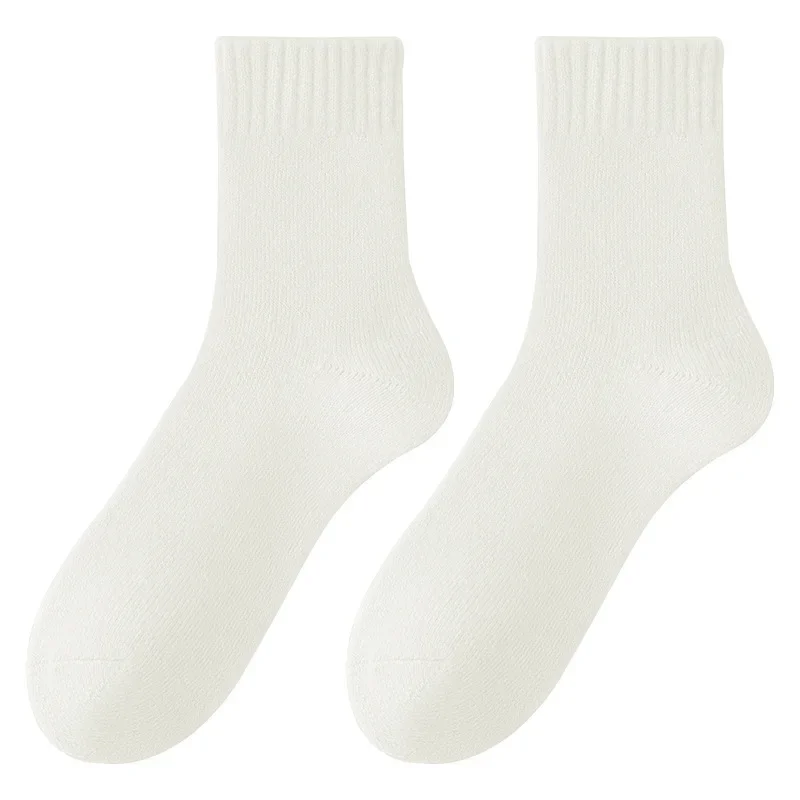 

Autumn and winter thickened warm terry wool socks for women mid-calf socks