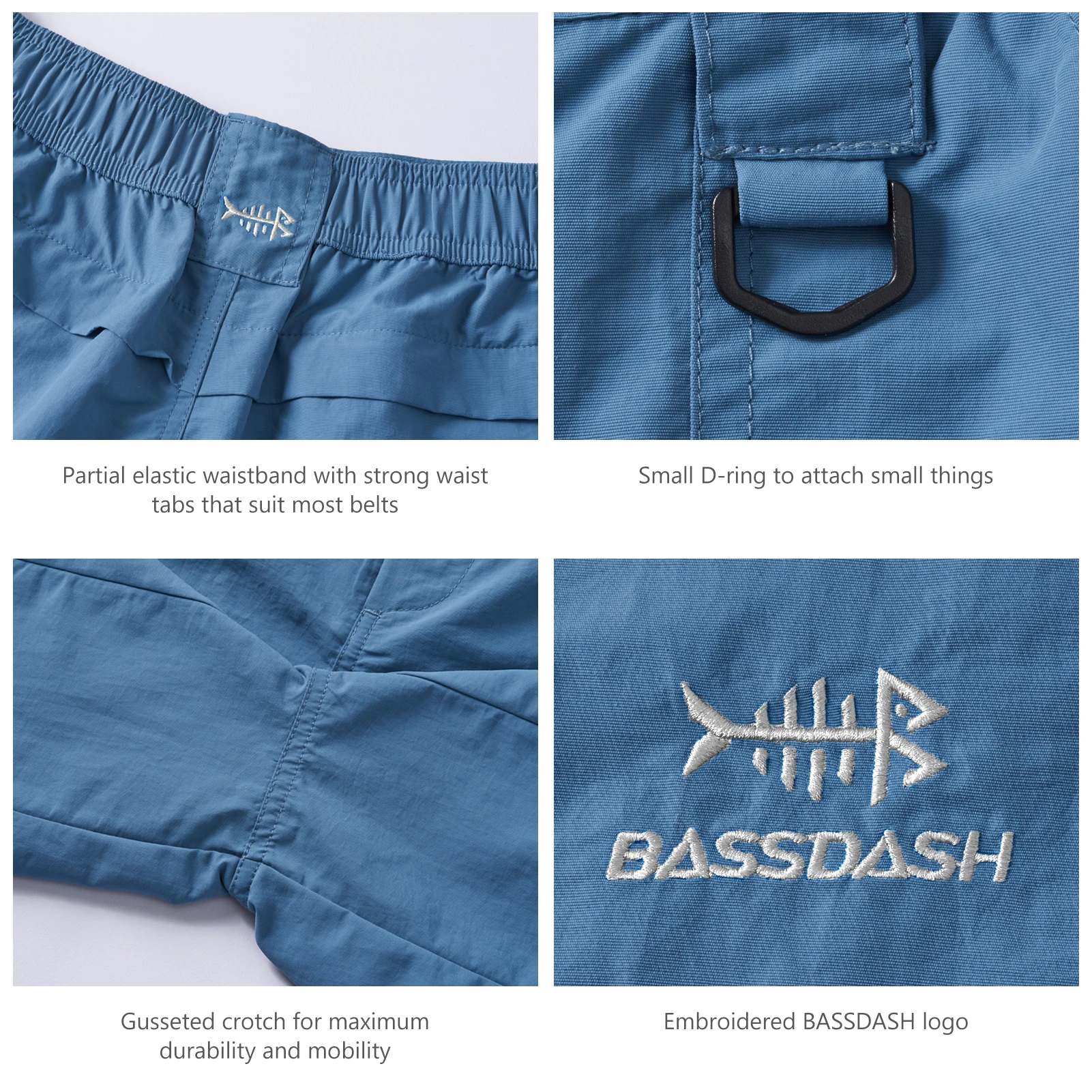 Bassdash Men's 6" Fishing Shorts UPF 50+ Water Resistant Quick Dry Hiking Cargo Shorts with Multi Pocket FS25M