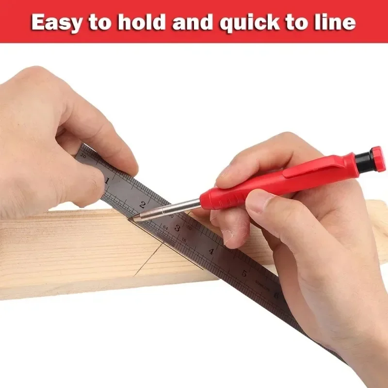 Mechanical pencil set,carpenter pencil,mechanical pencils,mechanical pencil refill,mechanical pencil refills Solid Carpenter Pencil Set Woodworking 3 Colors Refill Construction Marking Tool Office Supplies Stationery