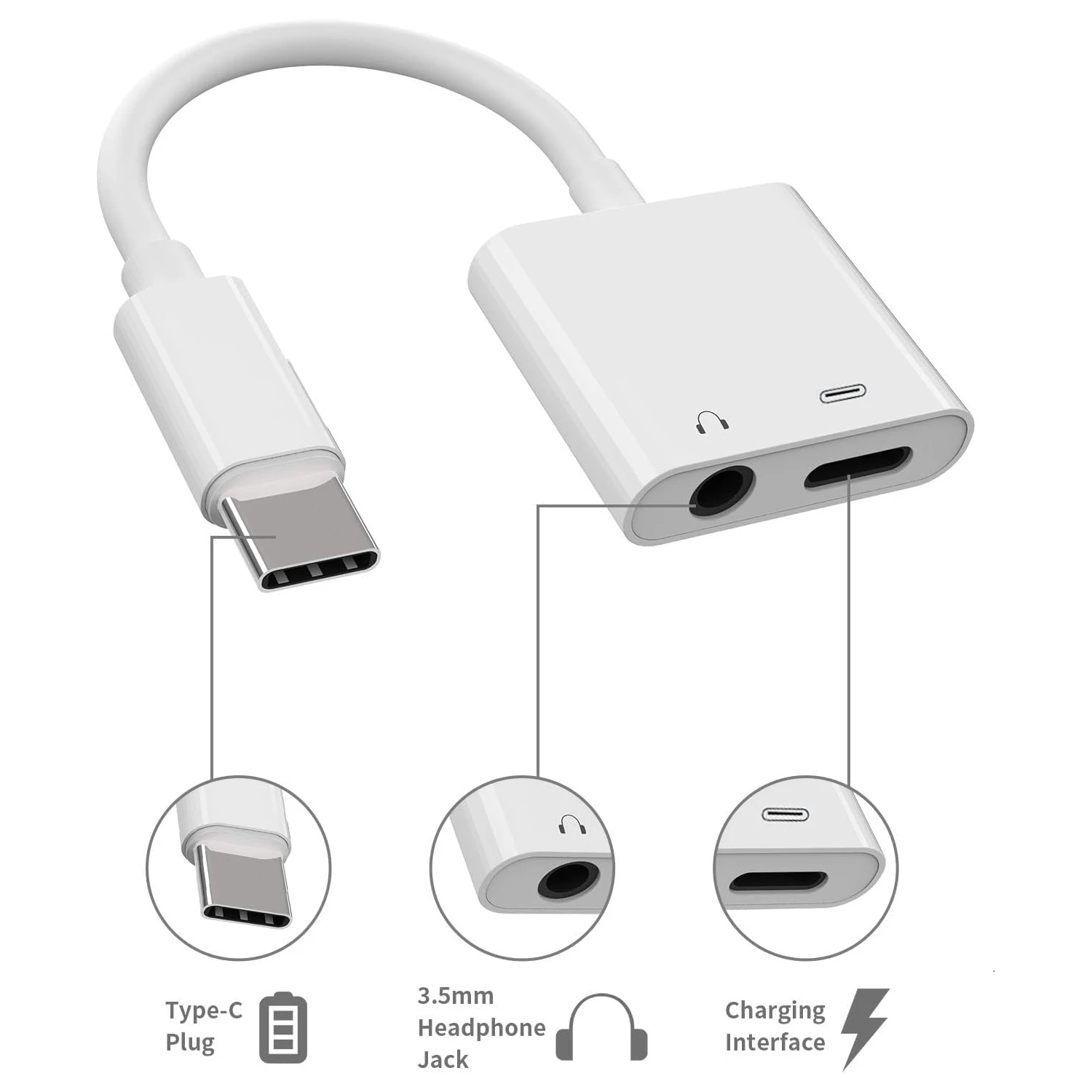 USB-C Dual Function Audio & Charging Adapter