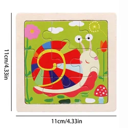 Colorful Wooden Cartoon Animal Traffic Puzzle for Kids - Montessori Educational Toy (WoNiu)