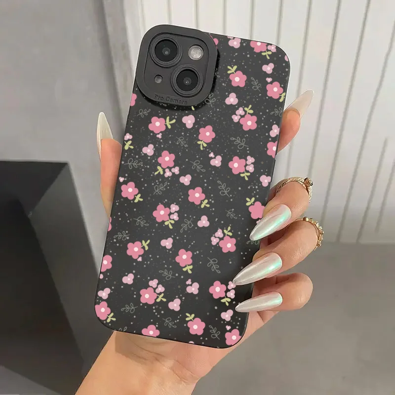thumbnail image 1 of Funda de teléfono con patrón de rama de flores para iPhone 16, 15, 14, 13, 12, 11 Pro Max, XS, XR, 7, 8 Plus, funda de silicona suave mate a prueba de golpes, 1 of 5