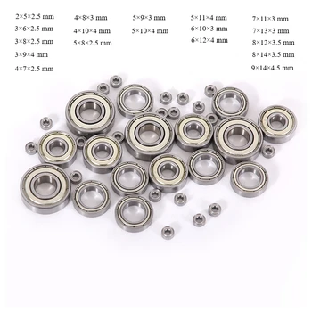 10/50pcs Small Bearings 2mm-9mm Bore 3x6x2.5 5x10x4 4x7x2.5 8x12x2.5 5x8x2.5mm MR63 MR105 MR74 MR149 MR85 ZZ Miniature Bearing