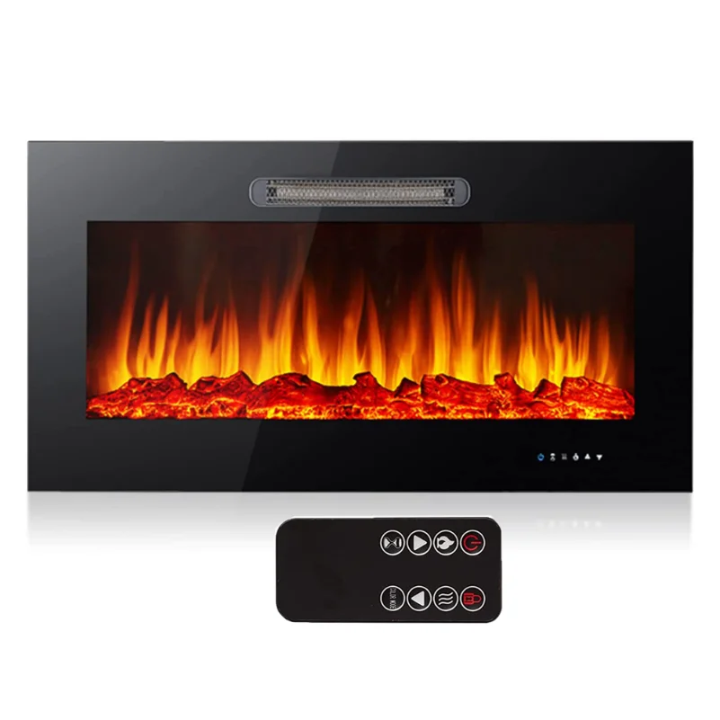 Sale 3D Flame Brightness Electric Fireplace Inserts Wall Mounted Heaters  for Winter Home Room - AliExpress