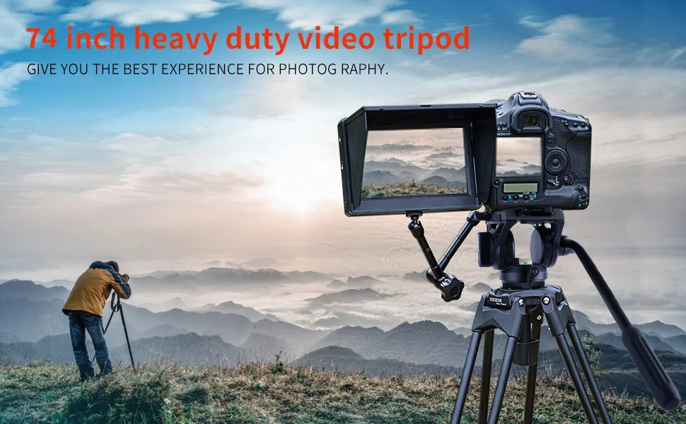 Description Picture 2 of itemCOMAN KX3636 Professional Heavy Duty Camera Tripods With Quick Release Plate And 360° Fluid Head Video Tripod For DSLR Camcorder