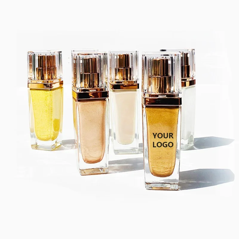 

Жидкость для всего тела, 6 цветов, высокая светильник, макияж, частная этикетка, без логотипа, блеск для лица, осветляет кожу, цвет, высокая светильник, легко носить