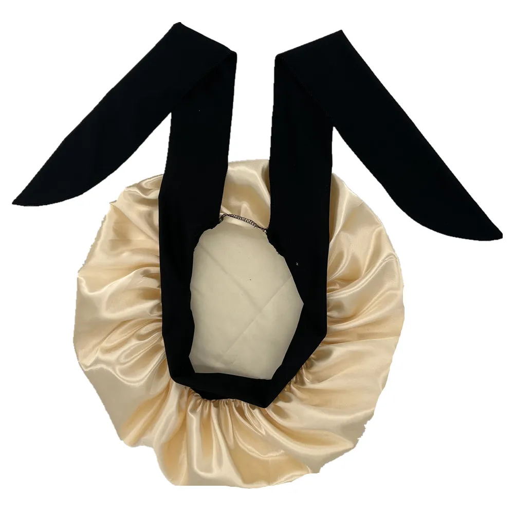 Satin Bonnet Silky Bonnet With Elastic Tie Band Adjustable Straps Hair Jumbo Size For Sleeping Satin Stretchy Tie satin bonnet hair bonnet silk bonnet satin nightcap sleeping cap