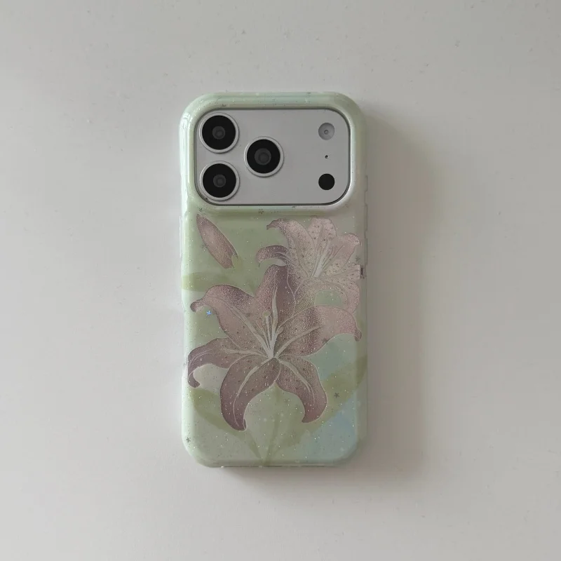 ตัวเลือกสินค้า เคสโทรศัพท์มือถือลายลิลลี่ชมพูและดาวทอง
