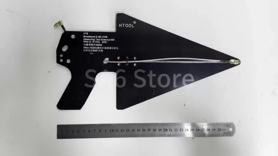 Antenna Log-periodica HT6 0.6-10GHz – Guadagno 6-9dBi, Connessione SMA, Per Analizzatore Di Spettro E Test EMC
