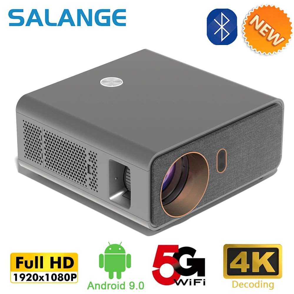 

Salange P87 Mini 1080P Projector Android 9 LED Movie Video Beamer Support 4K 5G Smart Home Theater Airplay Miracast Bluetoooth