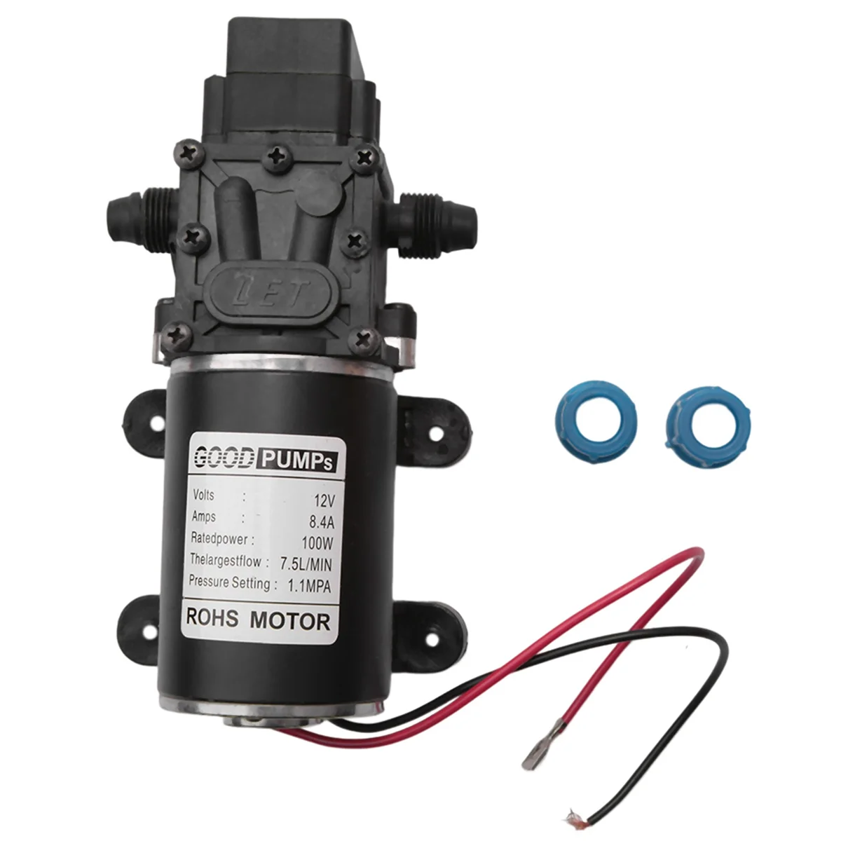 

12V 100W High Pressure Self Priming Water Pump 160Psi 8Lpm Caravan Camping Boat