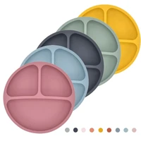 Baby Safe Silicone Dining Plate Solid Cute Cartoon Children Dishes Grade Tableware for Baby Training Tableware Kids Feeding Bowl 1