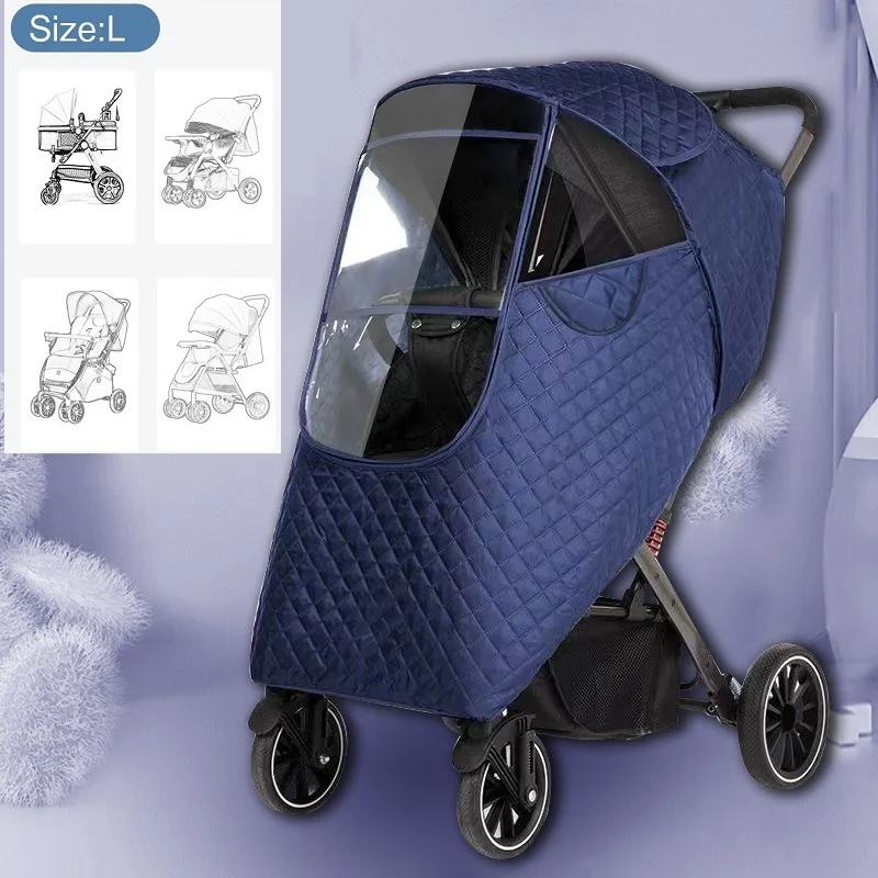 Parapioggia Passeggino Universale - Copertura Trasparente Anti Pioggia, Vento, Neve, Con Chiusura A Strappo