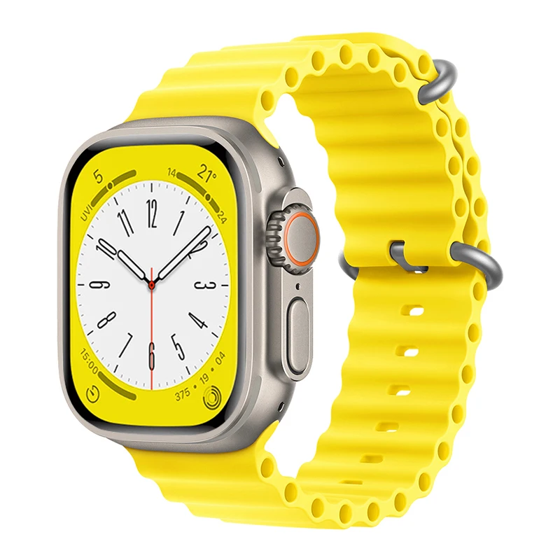 Ocean Band for Apple Watch Ultra 2 49mm 44mm 45mm 42mm 38/40/41mm silicone bracelet correa iwatch series 9 8 7 se 6 5 4 3 strap