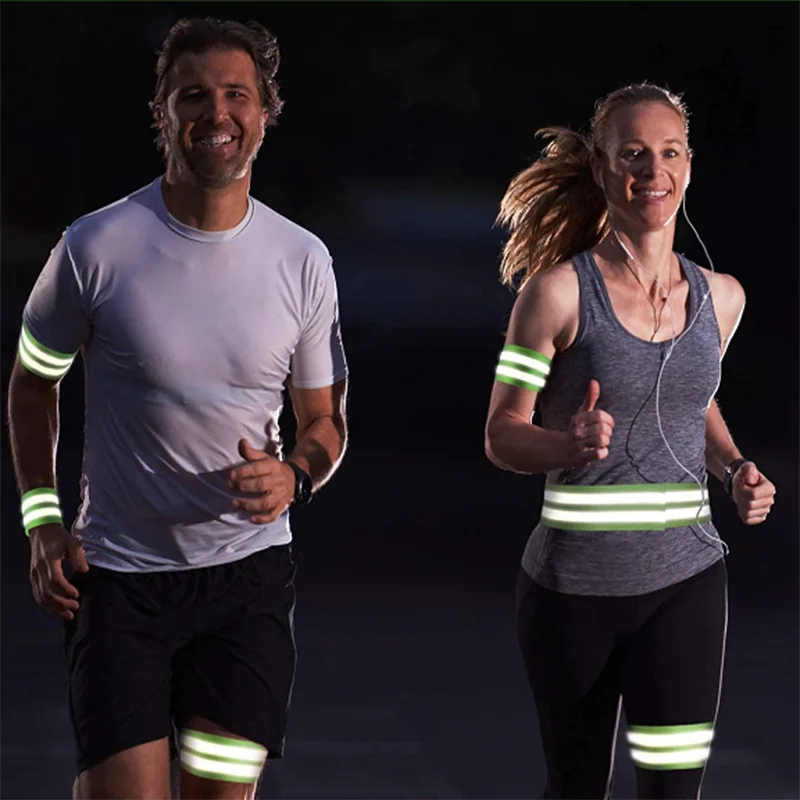 Motorcycle High Visibility Reflective Waistband Wristbands for Night Running And Cycling Safety Security Warning Waist Belt