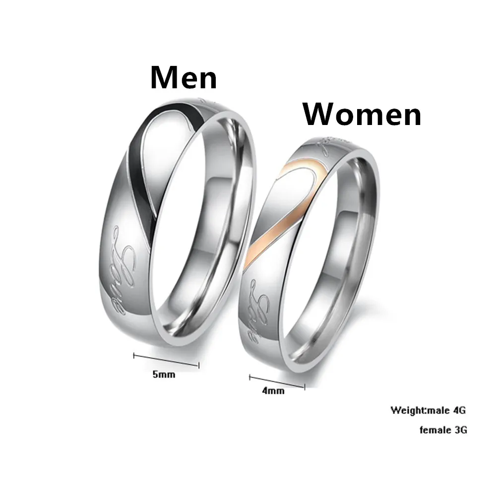 Fashion Jewelry Unisex Solid Polished Stainless Steel Girl Women men Lover Couples Rings US size 5 6 7 8 9 10 11 12 13 14 15 2