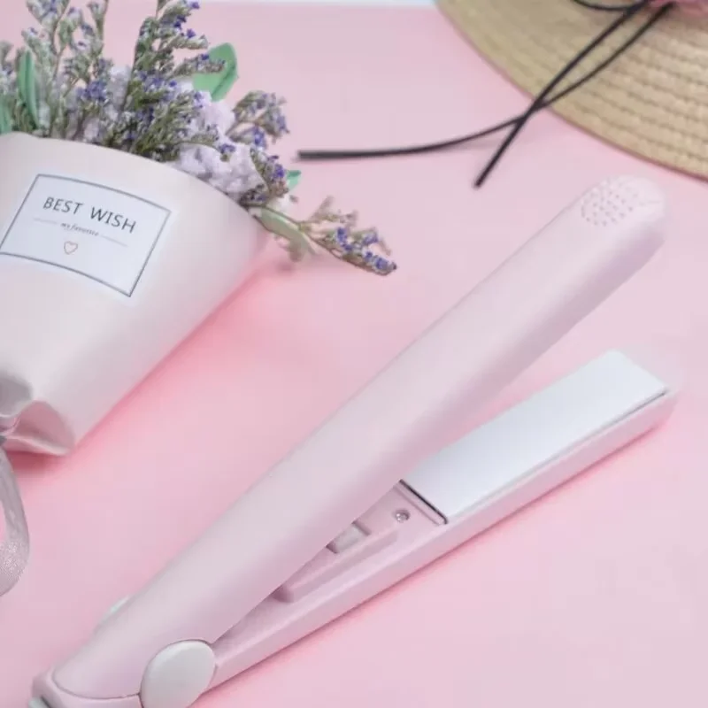 Hair Straightener Mini Clipboard Small Power Plug Curling Girls Air Bangs Portable