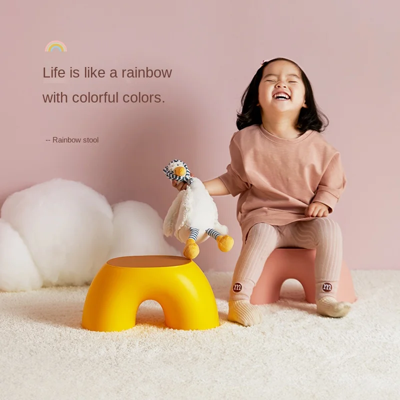 Creative Rainbow Ins Style Stool Simple Ring Small Bench Home round Comfortable Stool Durable Non-Slip Shoe Changing