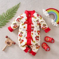 Newborn Clothes Chinese Style Spring Festival Snake Cotton Soft 0-18 Boys And Girls Spring And Autumn Long Sleeved Baby Jumpsuit