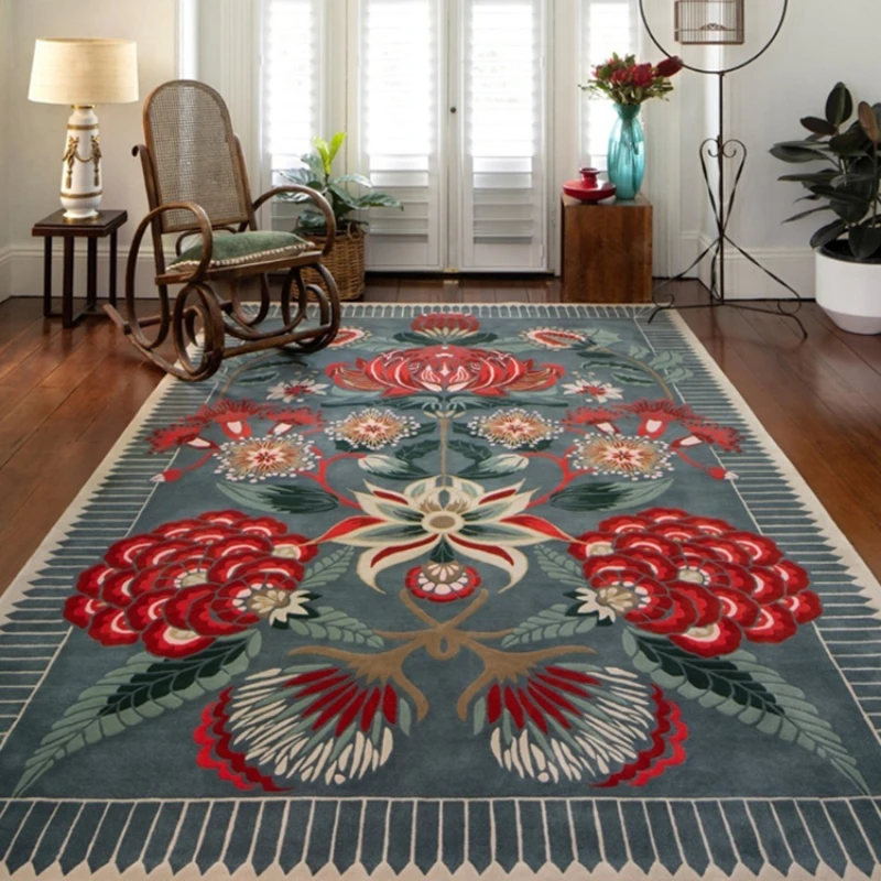 

Retro Art Large Area Living Room Carpet Comfortable Bedroom Bedside Waterproof Anti Slip Carpets Luxury Decoration Aesthetic Rug
