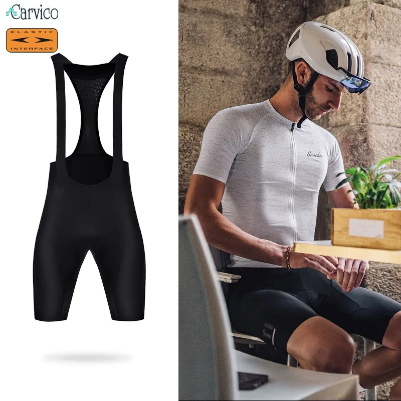 Cycling Bib Shorts Santic Men's Cycling Bib Shorts Imported Cushion Cycling Outdoor Wear High Elastic Reflective