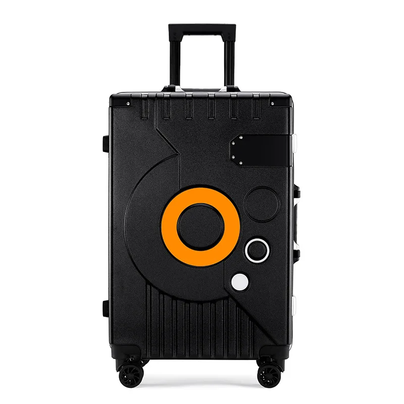 New men's and women's suitcase,20 inches,aluminum notebook Pocket on the front frame,TSA PC luggage,With Lock Rotating Wheels