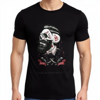 Machine Barber Shop Tattoo Beard Cotton T-Shirt