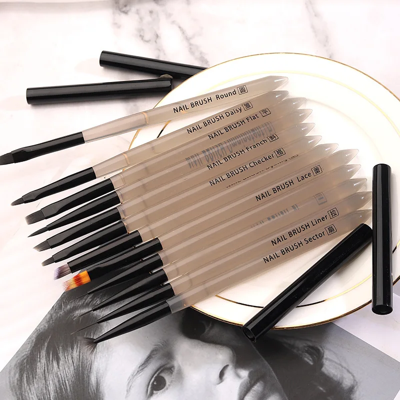 Description Picture 4 of item1PCS Nail Brush Gradient Blooming Effect Nail UV Gel Liner Brush Drawing Pen Painting Stripes Flower Manicure Nail Art Tools