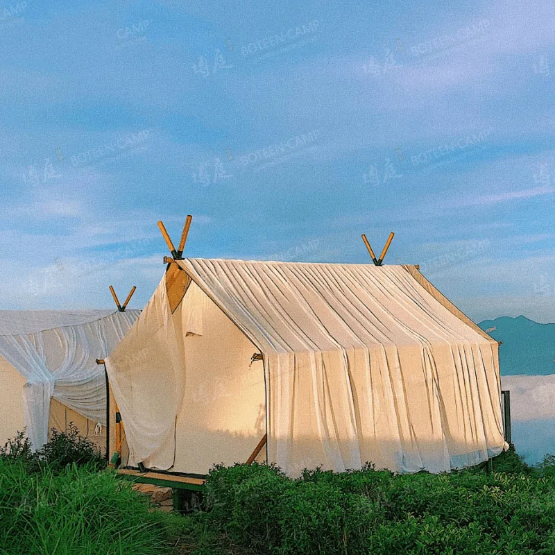 Outdoor Hotel Large Tent White Gauze Wedding Tent Resort Tourist Camp Camping Double-Layer