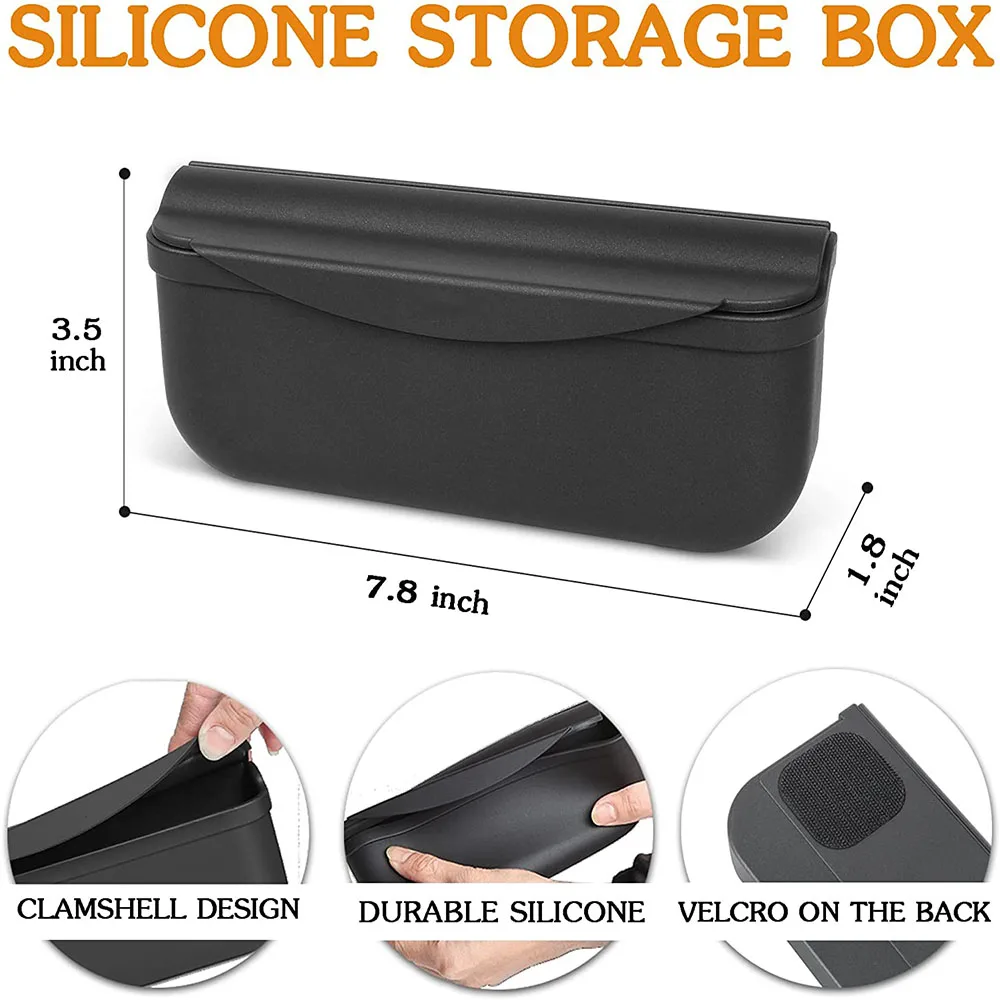Velcro TPE Storage Box for Tesla Model 3 Model Y Sunglasses Holder