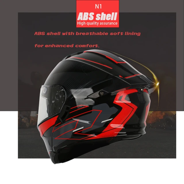 Flip-Up Modular Motorcycle Helmet DOT/ECE Certified - Dual Visor Sunshield, Quick Release System, Lightweight ABS Shell for Men 3