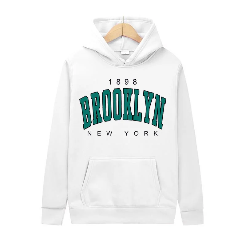 1898 Brooklyn New York Printed Mens Hoody Creativity Crewneck Clothing Fashion Oversize Sweatshirt Fashio Crewneck Hoodie Male