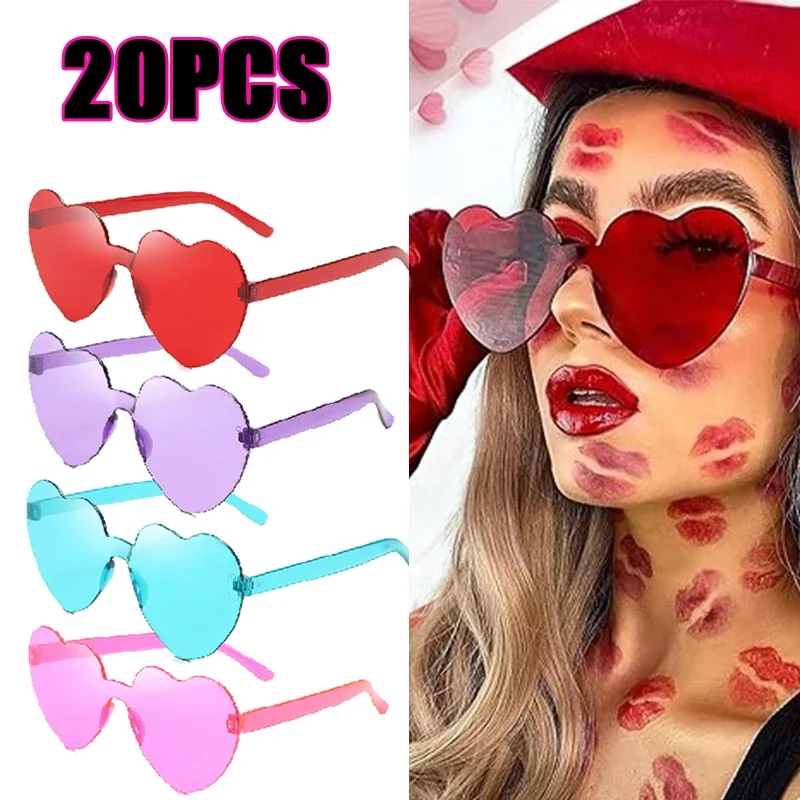 New-In-Heart-Loving-Sunglasses-for-Women-Jelly-Color-Frameless-Heart ...