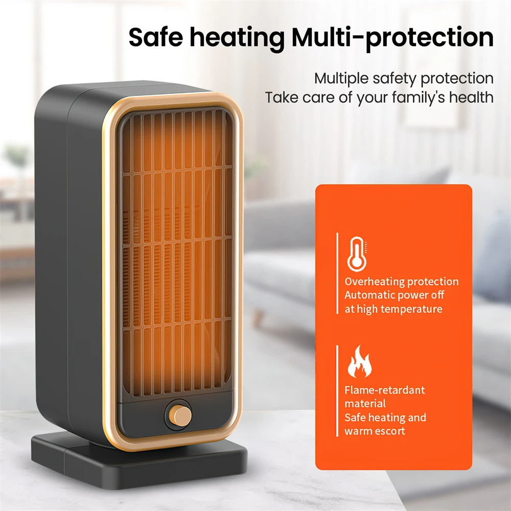 Calentador eléctrico de 500W para habitación, protección contra sobrecalentamiento, calentador de cerámica de 220V, bajo ruido para electrodomésticos dormitorio| | - AliExpress