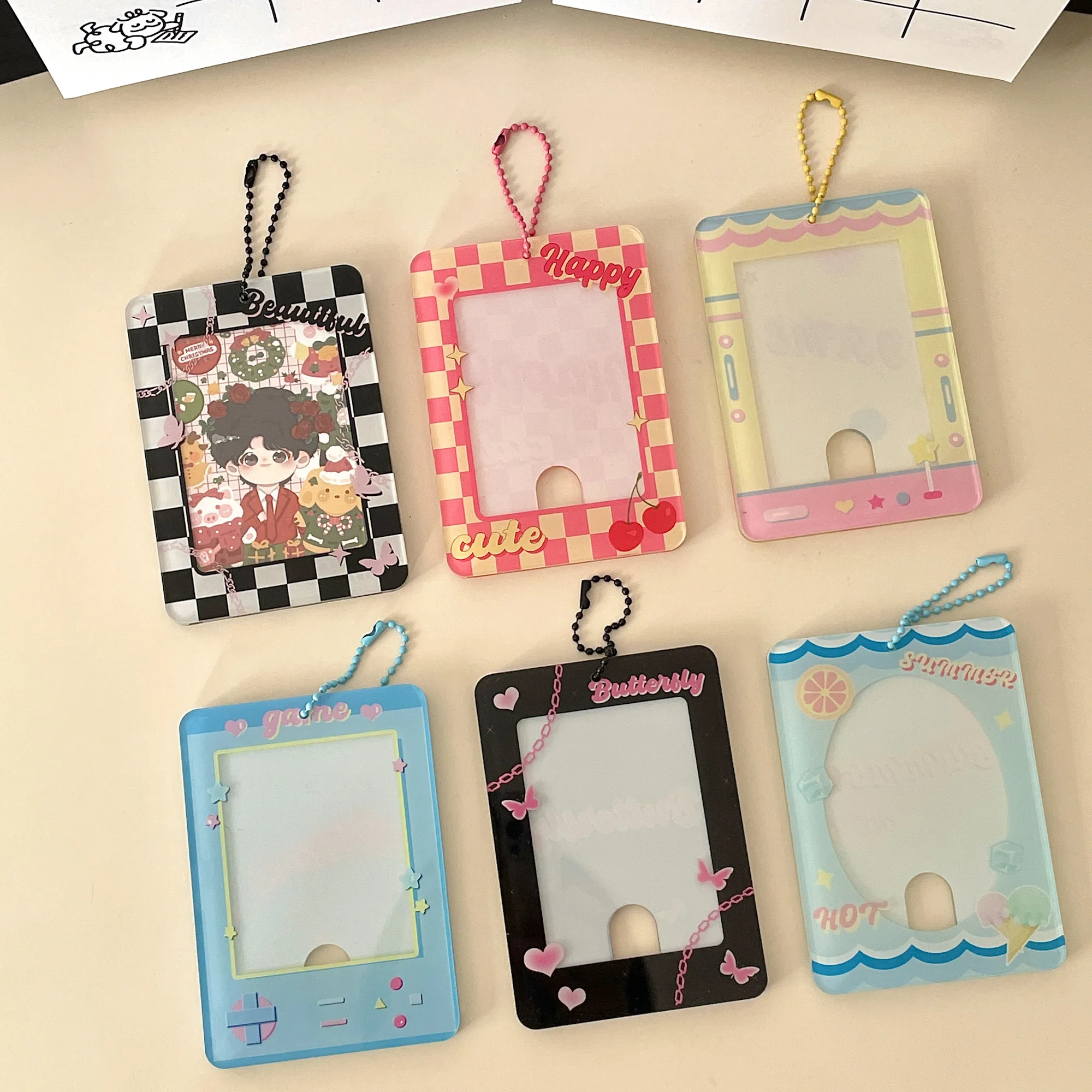 MINKYS Kawaii 3 inch Kpop Photocard Holder Postcards Protective Case Photo Sleeves Decoration Bag Pendant Stationery card holder,photo card holder,card protector,idol card protector,idol card book,desk card holder,card display stand,postcard holder,photo card binder