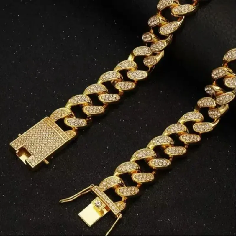 Pet Necklace Golden Dog Collar Hip Hop Style Gift