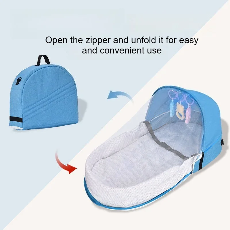 Newborn Baby Isolation Biomimetic Travel Baby Crib Outdoor Convenient Folding Anti Pressure Breathable Baby Crib Middle Bed - 3