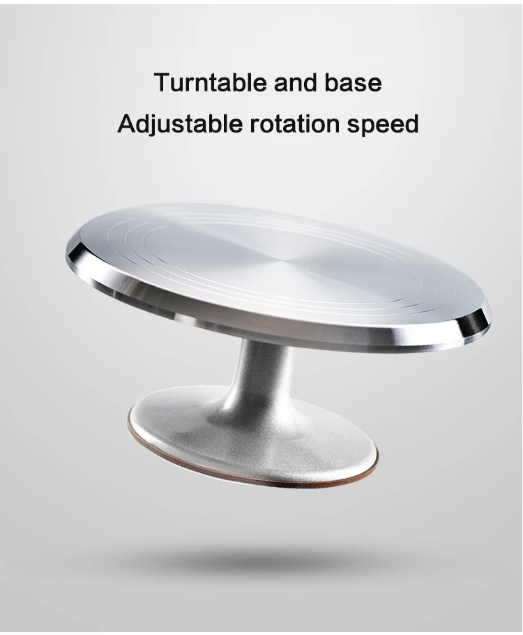 Rotating Cake Stand Rotating Plate Aluminum Alloy 12 Inches